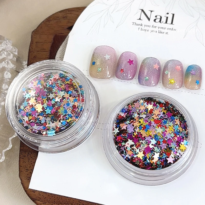 1 กล่อง Sparkle Nail Art Glitter ผสมรูปเล็บ Paillette Flakes สําหรับเล็บ Art 3D Decals อุปกรณ์เสริม