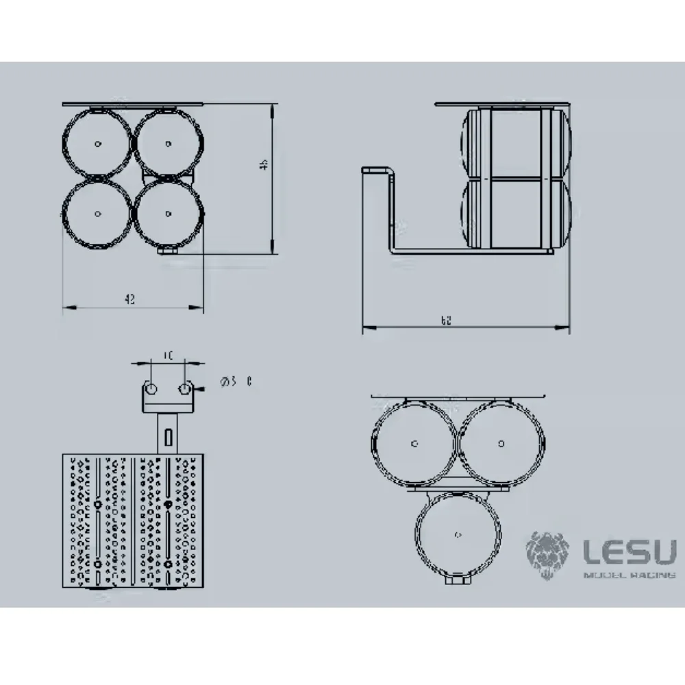 Metal CNC 4 Gas Tanks G-6094-A 23MM Diameter Upgrade For 1/14 Tamiya RC Lesu Scania Trailer Tipper Truck Modified Accessories