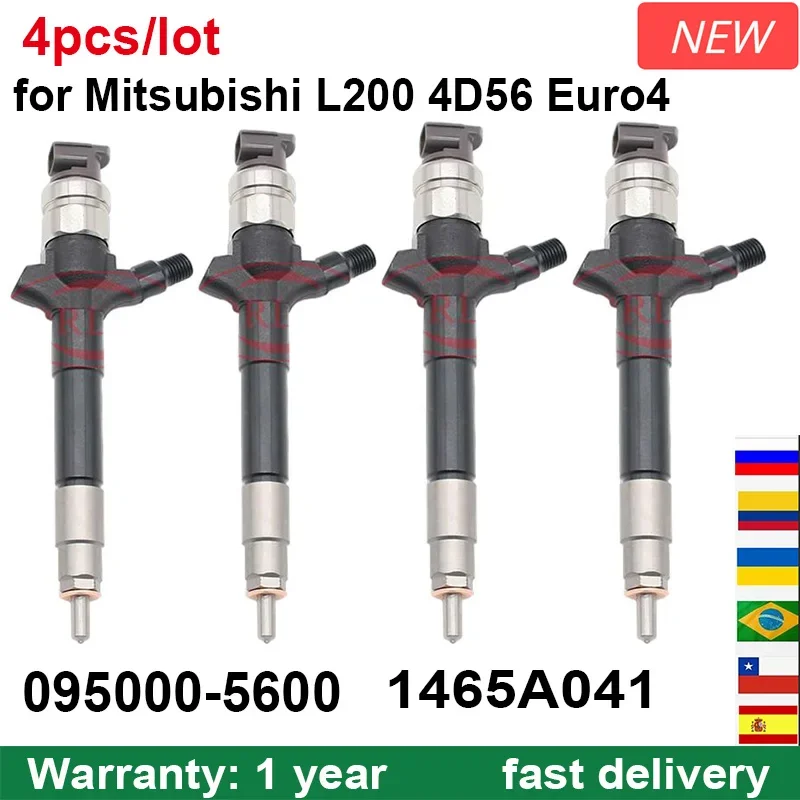 4PCS for Mitsubishi L200 4D56 1465A041 Nozzle 095000-5600 0950005600 Common Rail Engine Injection Euro 4