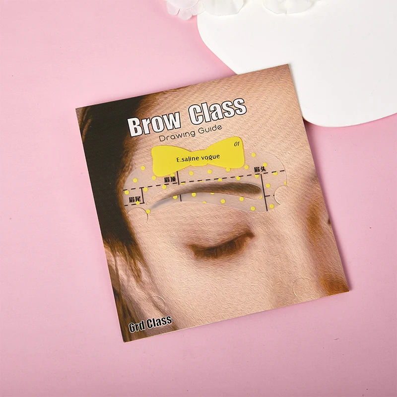 6PCS ผู้หญิง Eyebrow Card Reusable ความทนทานสูง Eyebrow Stencil Grooming Shaper แม่แบบเครื่องมือแต่งหน้าสติกเกอร์