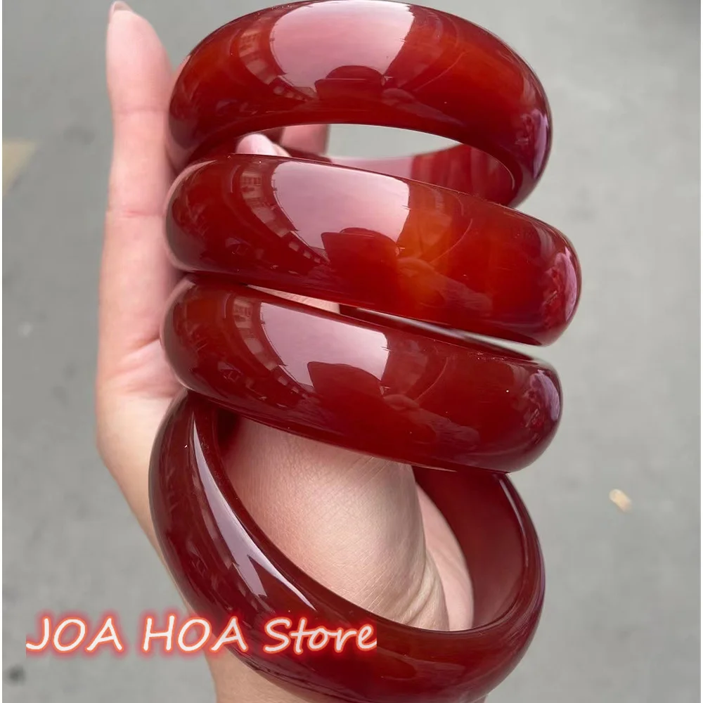 New 16mm Charm Wine Red High Quality Jade Bracelet Natural Agate Chalcedony Bangle Exquisite Jadeite Handring Fine Jewelry
