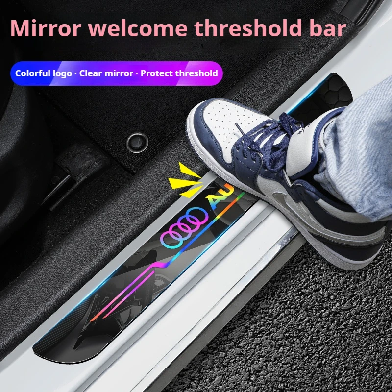 4PCS Car Threshold Strip Door Sill Protector Car Accessories For Audi A3 Q5 A4 B8 B7 A6 C7 A5 A7 A8 B9 B6 C6 Q3 Q4