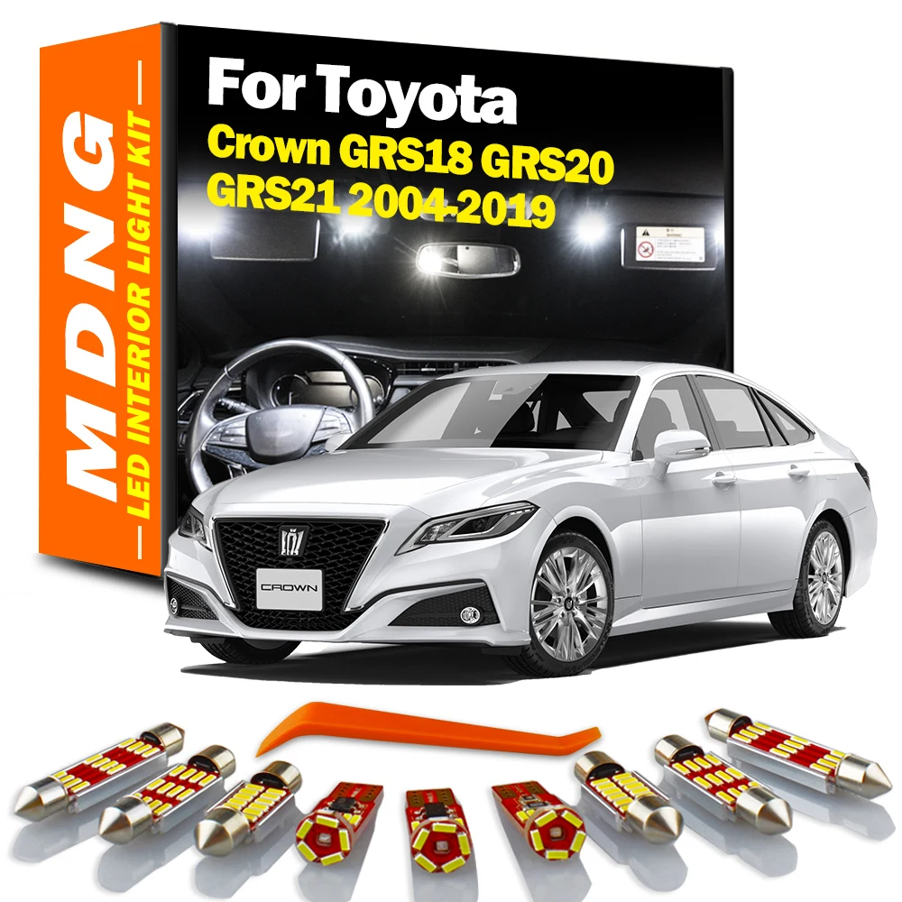 MDNG Canbus Car LED Interior Map Dome Light Kit For Toyota Crown GRS18 GRS20 GRS21 2004-2016 2017 2018 2019 No Error Led Bulbs