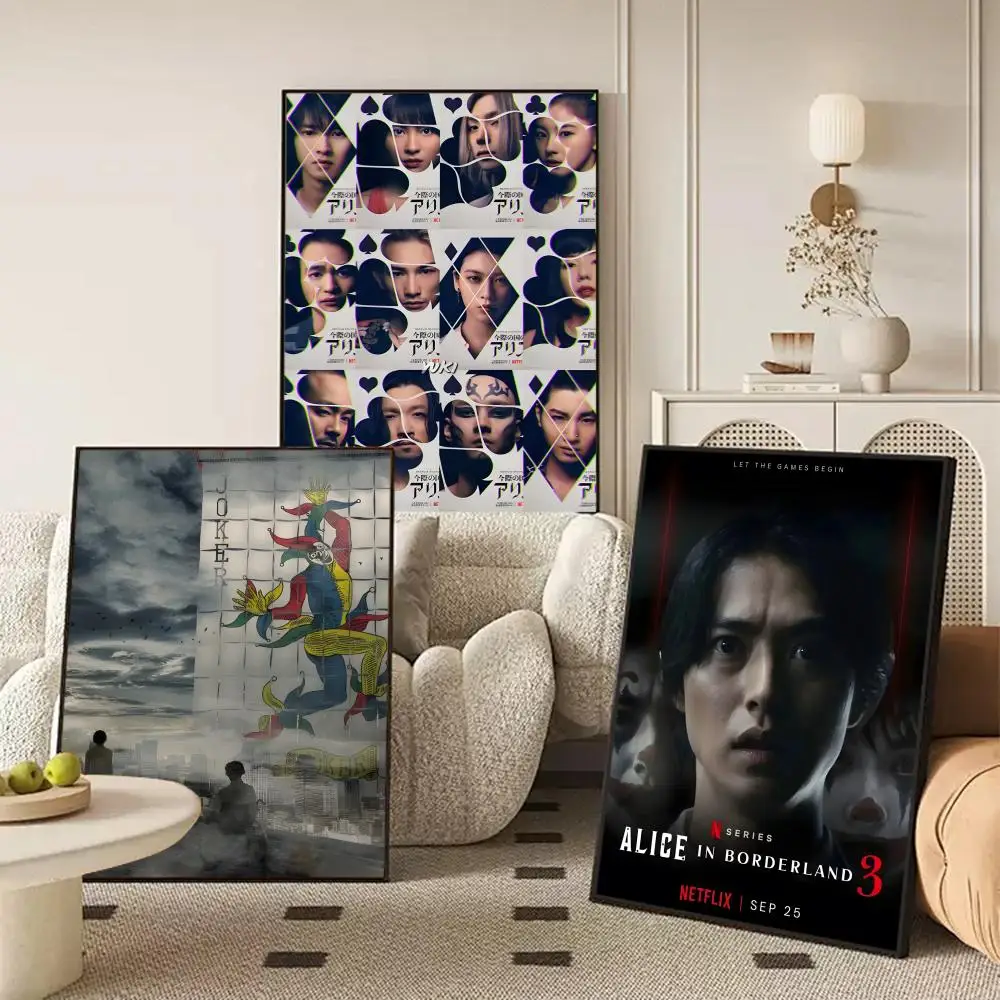 Alice In B-Borderland Anime Poster Self-adhesive Art Waterproof Paper Sticker Coffee House Wall Decor