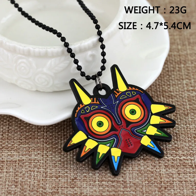 The Legend of Zeldas Enamel Pendant Fashion Necklace for Men Women Majora Mask Beaded Chain Cosplay Party Jewelry Kids Gifts