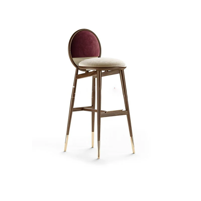 Semi-bar Nordic Reception Desk Bar Stools Maste Luxury Living Room Bar Stool Manicure with Backrest Taburetes De Bar Home SY50GM