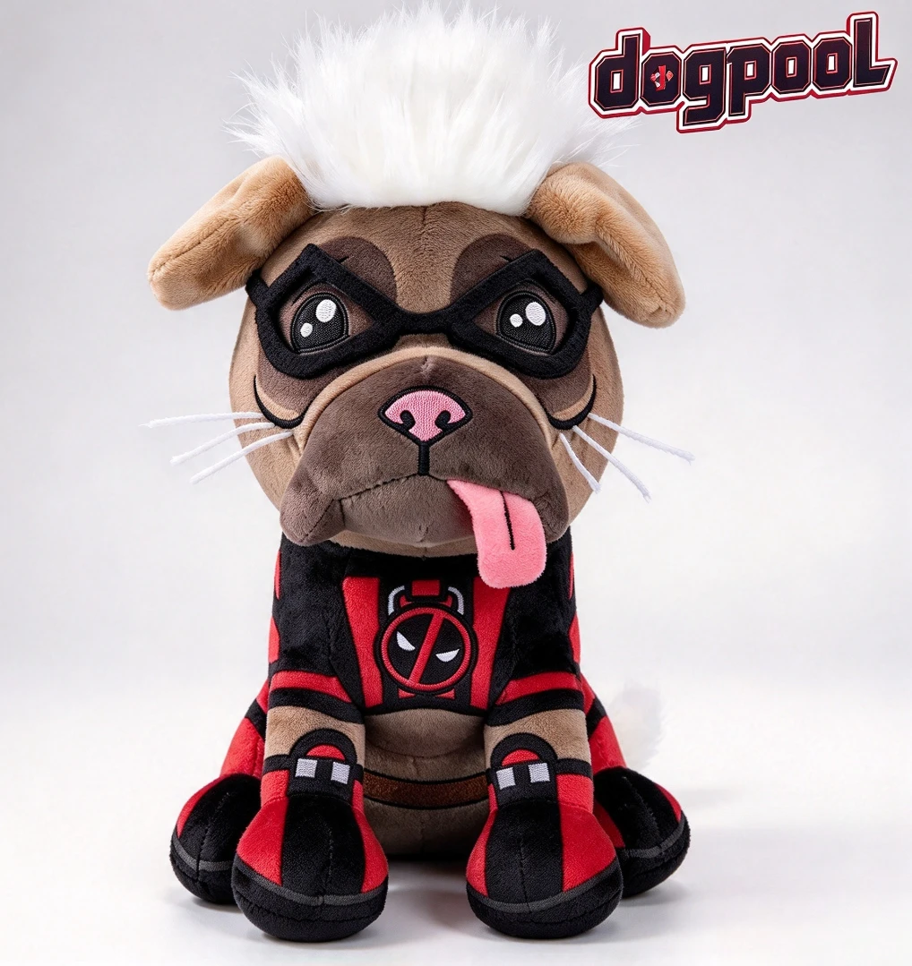 25CM Stuffed Wolvrine Hero Deadpool Dogpool Plush Moive Periphery Cartoon Dog Figure Plushie Doll  Collectibles Toys Kids Gifts