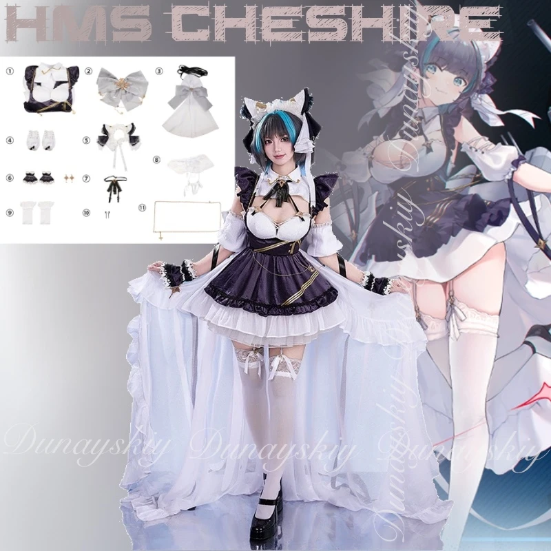 

Azur Lane Game HMS Cheshire Косплей The Highest Program Level Of The Home Camp With Heavy Cruiser Maid Косплей disfraz Полный костюм