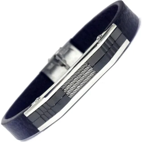 Getss Blz1126 torsion Wire Model Male Steel Leather Bracelet