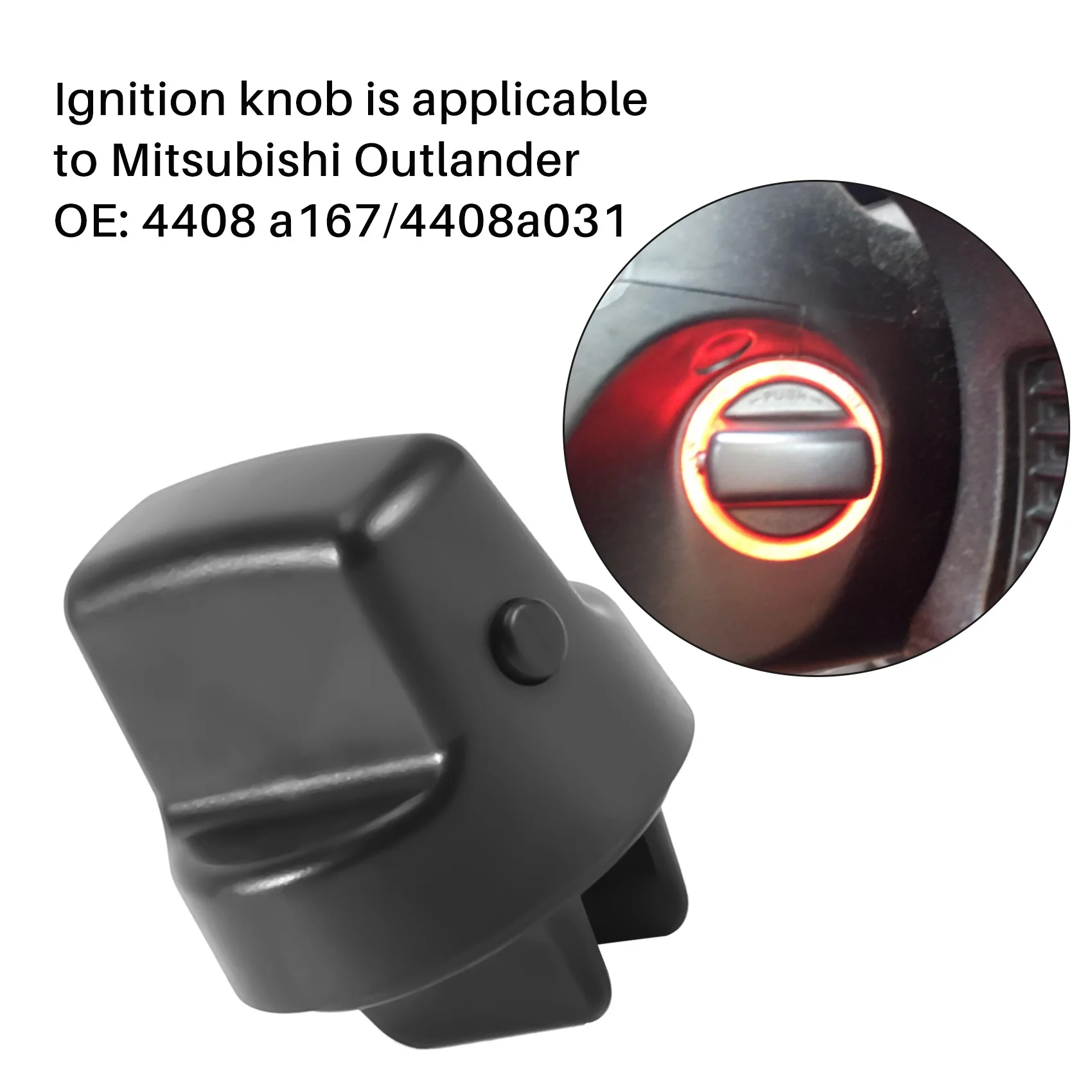 Ignition Start Switch Knob Cap & Insert for Mitsubishi Keyless Lancer Outlander 4408A167 4408A031