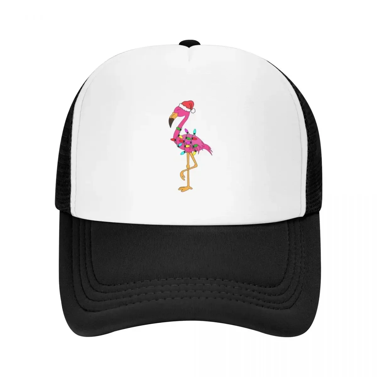 Cute Lighted Flamingo Christmas Tree Lights Xmas Gifts | Pink Flamingo Christmas Lights Baseball Cap Rave Woman Hats Men's