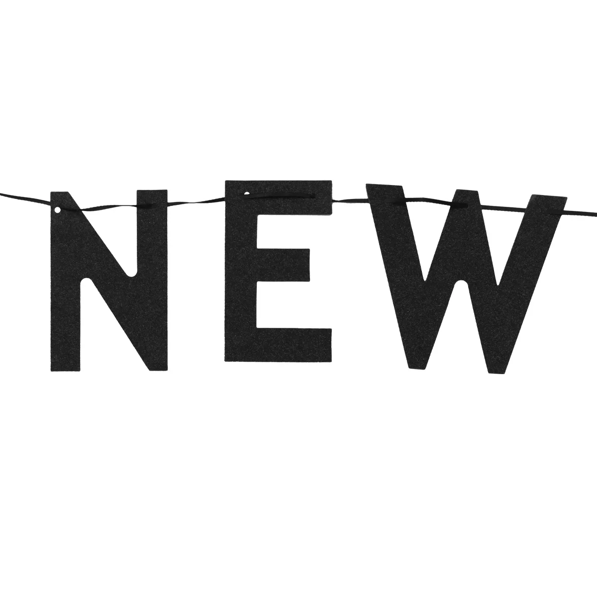 

1Set Glitter Silver Star Bunting Black New Year Party Supplies Banner Flag Garland for Warm Family Memories and Events