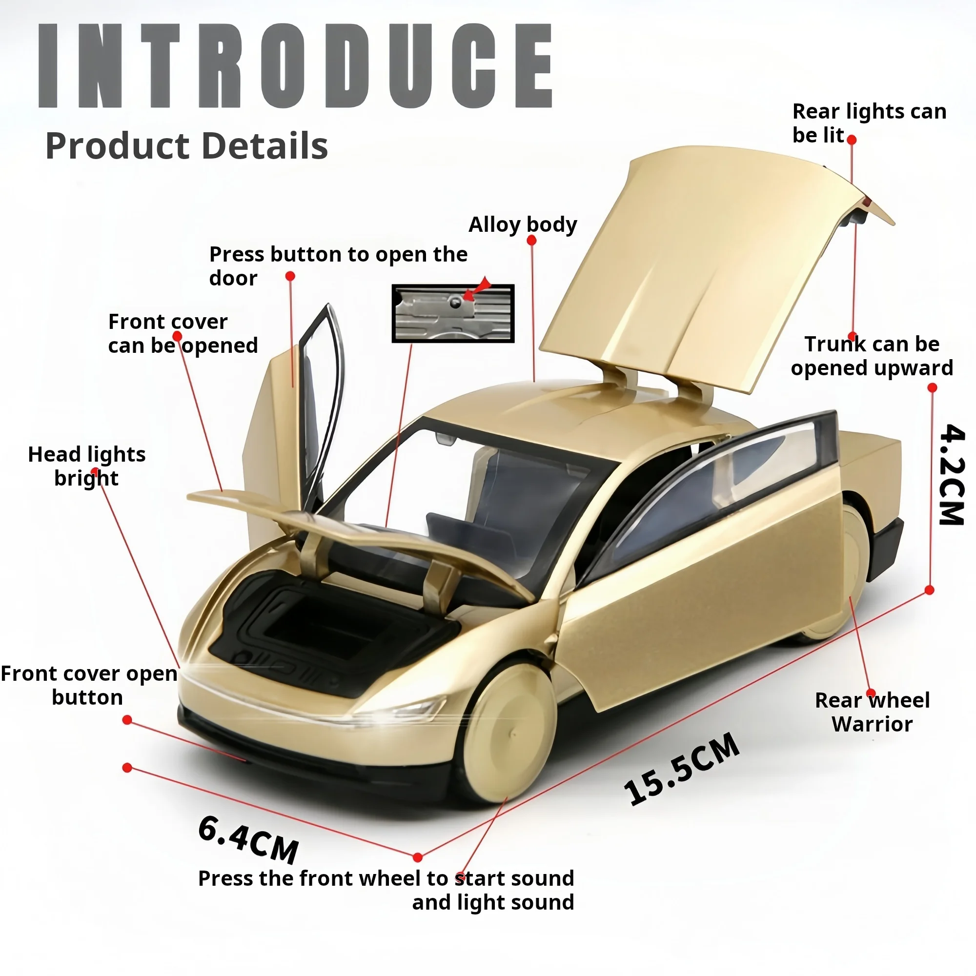 1:32 テスラ ロボタクシー ピックアップ 合金車モデル シミュレーション フィリ カーモデル 男の子 メタル おもちゃ 車 オーナメント ギフト