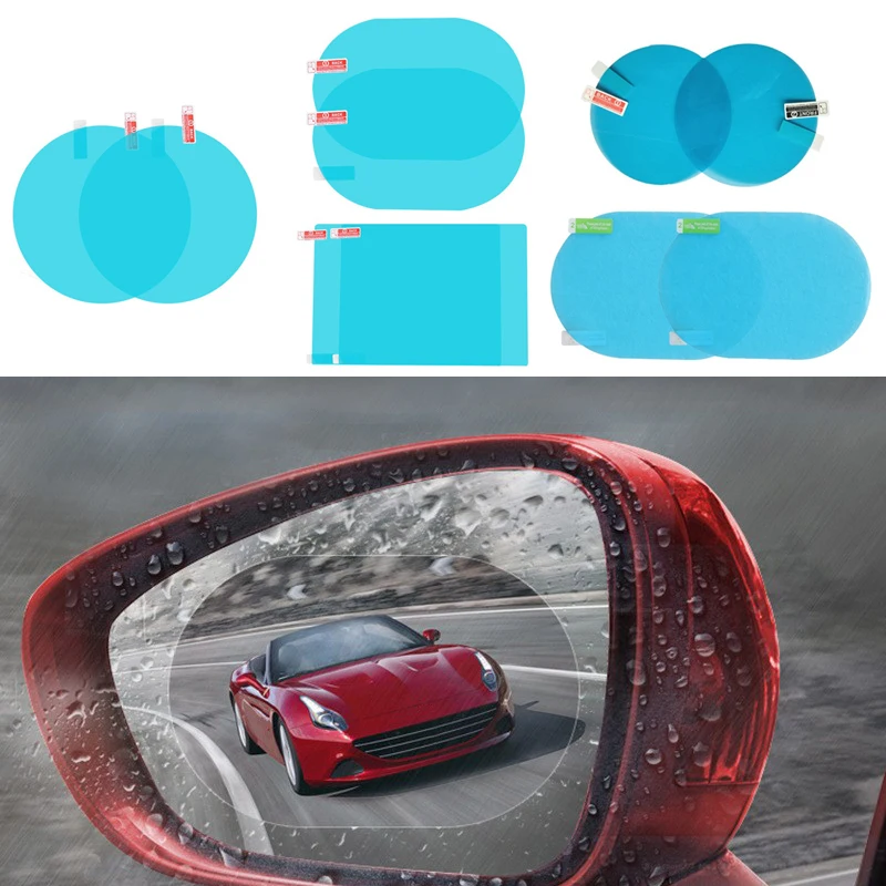 

1/2 Pairs Rainproof Car Rearview Mirror Protective Film Waterproof Side Window Glass Sticker Anti-Fog Safety Driving Clear Nano