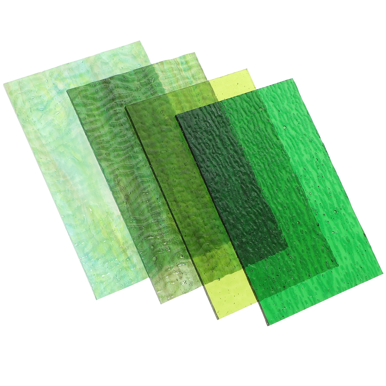 4Pcs Mosaic Glass Sheets Water Ripple Pattern DIY Pieces for Craft Supplies Stained Glass Projects Decorations
