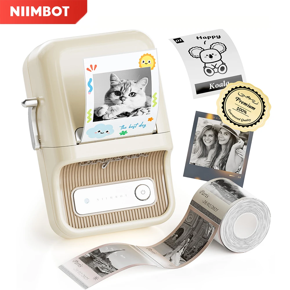 Drukarka etykiet Niimbot B21 Pro, 300dpi, bezprzewodowa, szerokość druku 20-50mm, do zdjęć, notatek, biznesu, domu i biura.