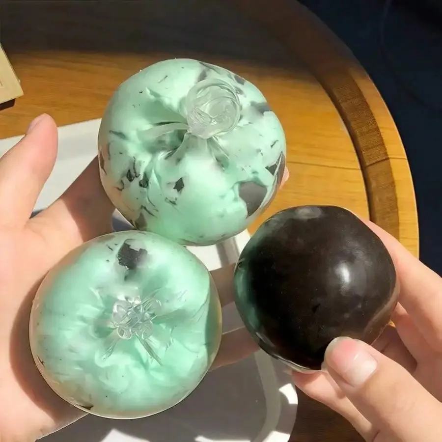 Wax Block Crunchy Squeeze Ball, Crispy Stress Relief Ball, Crispy Chocolate Wax Crunch Ball, Slow Rebound Relaxing Desktop Decoration with Crack Texture, Portable Desktop Stress-Relief Little Ornament ...