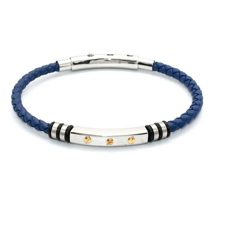 Sales Promotion Geunine Black Braided Leather Bracelet For Men Jewelry