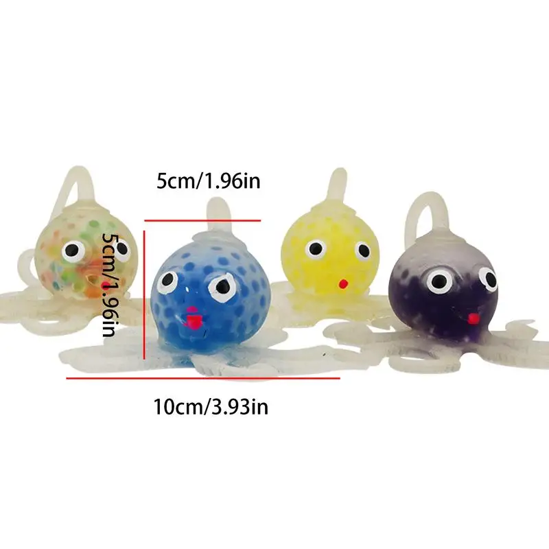 Squeeze Jelly Octopus 4 Pcs Relaxing Sensory Toys For Calm Practical Jokes Anti Stress & Funny Squeeze Toys For Relaxation
