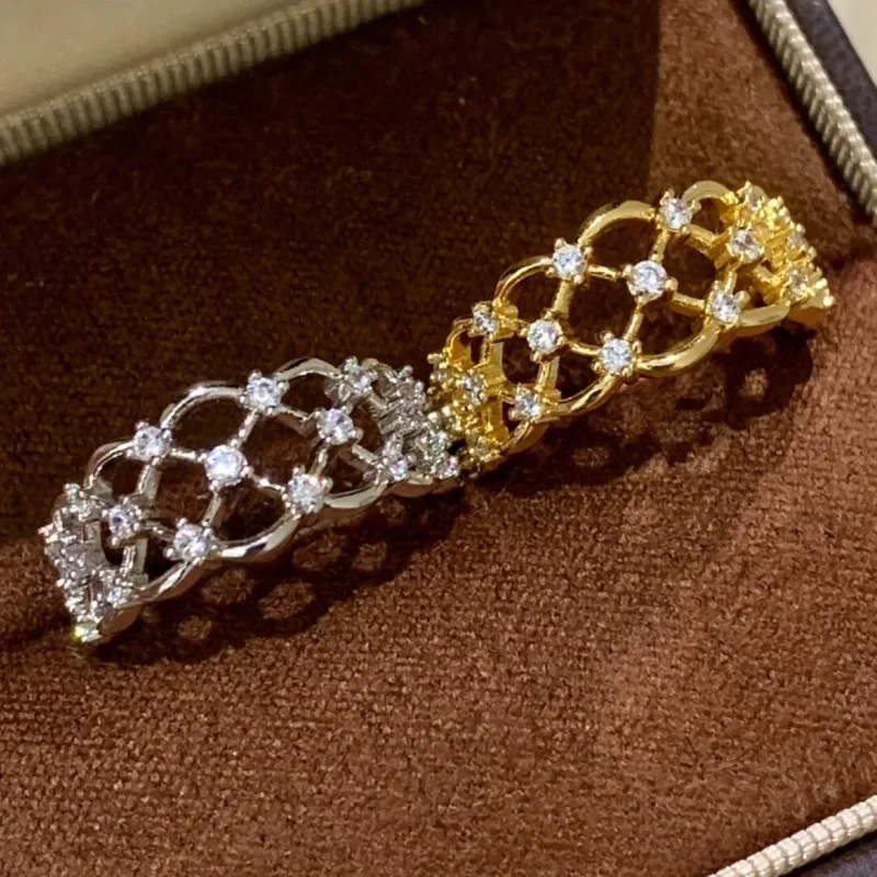 

Light luxury high-end lace starry hollow out diamond rings for women silver 925 fashion and unique ring party jewelry gift