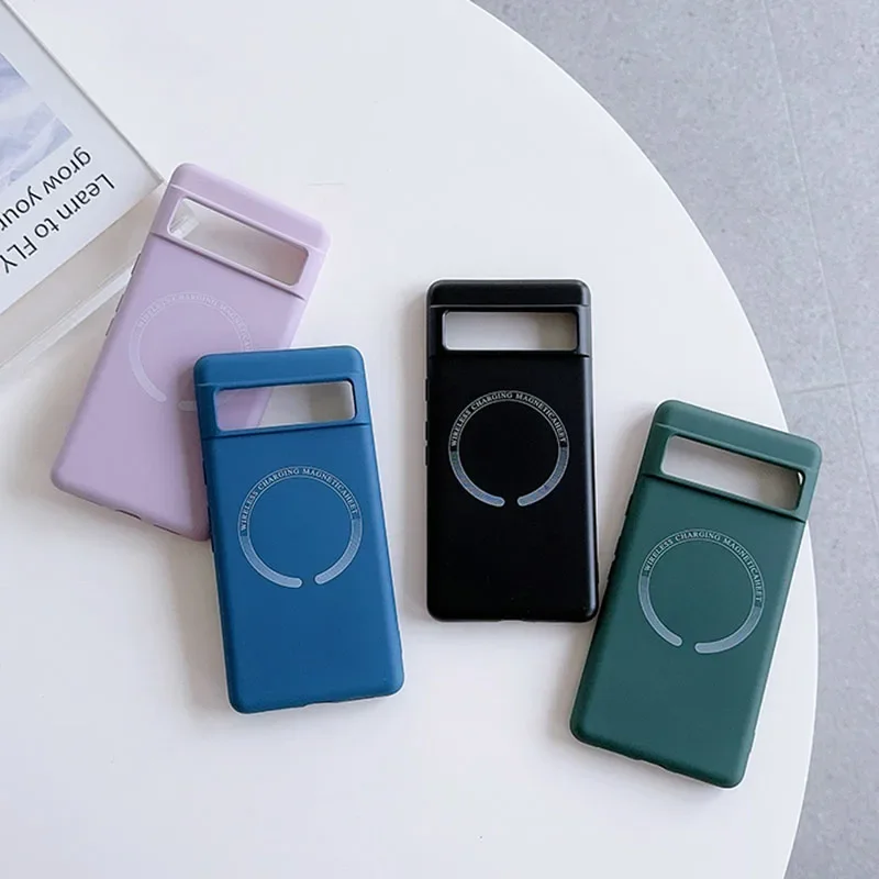 

Luxury Magnetic Wireless Charge Cases for Google Pixel 9 A Pro XL 9A Dual Layer Cover Pixel9Pro for Magsafe Liquid Silicone Bags