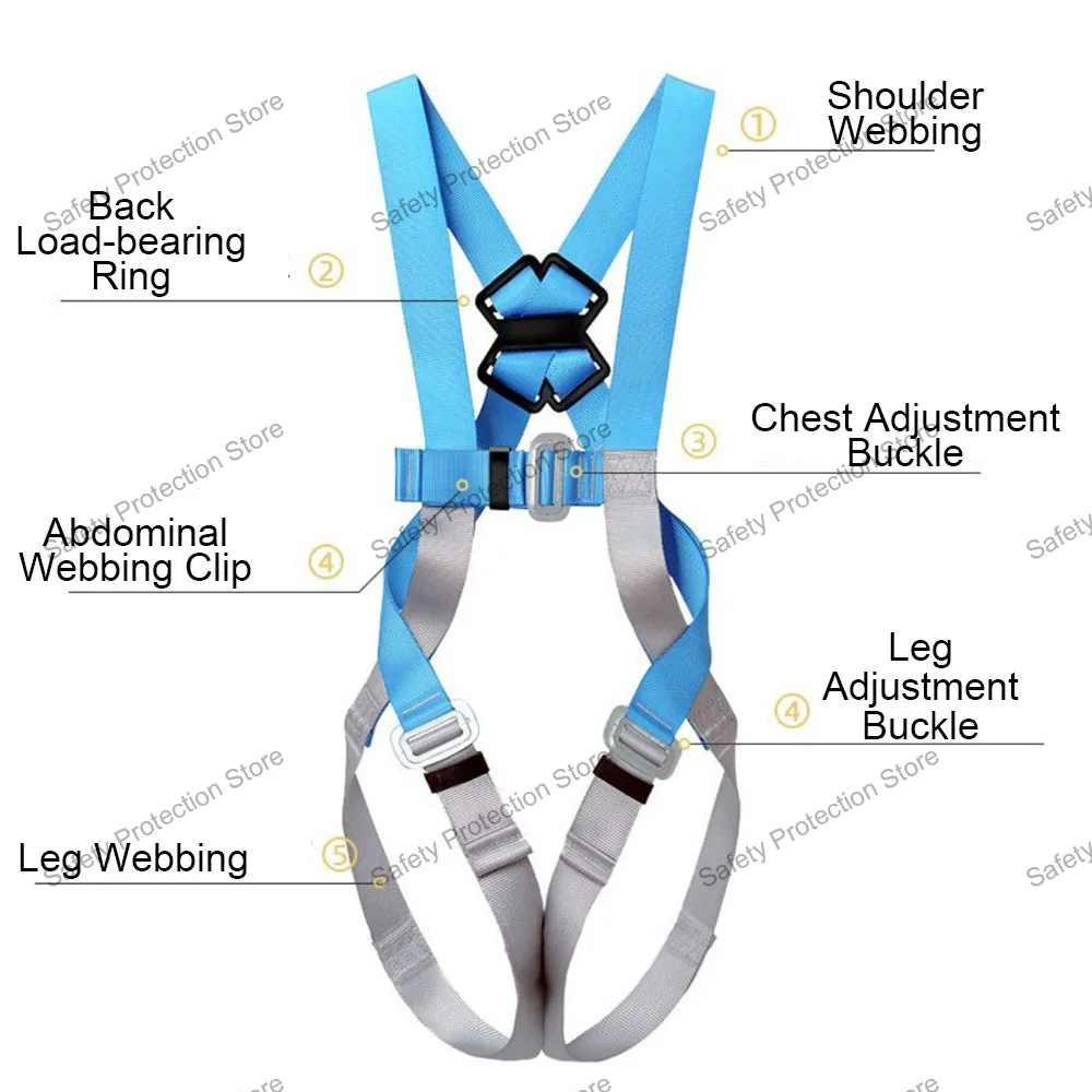 

Ремни безопасности для работы на большой высоте, пятиточечный ремень безопасности для всего тела, веревка, уличное износостойкое строительное защитное оборудование