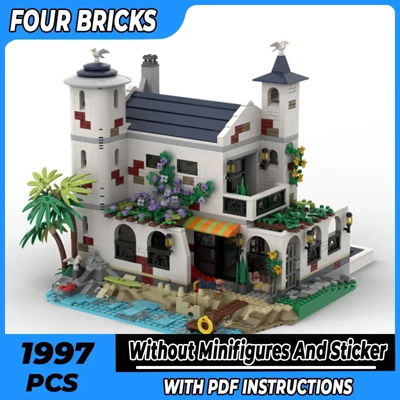 Moc Building Bricks Urban Street View Model Luxury Beach House Technology Modular Blocks Gifts Christmas Toys DIY Sets Assembly
