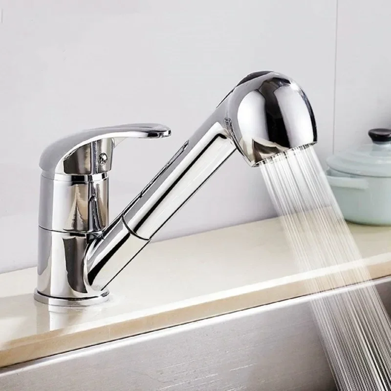 

Kitchen Faucet Single Handle Spray Tap Universal Pull Out Spray Shower Nozzle Faucet Bathroom Sink Basin Mixer Tap Deck Mounted