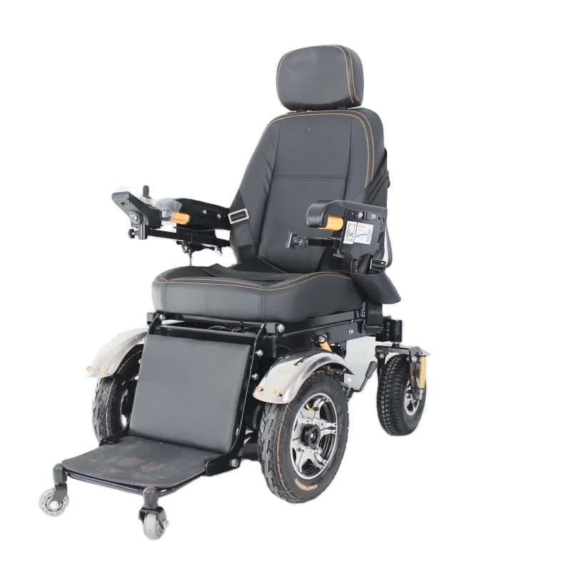 Luxury Auto-Lifting Reclining Electric Wheelchair CE Certified Class II Strong Power Off-Road Rubber Tire