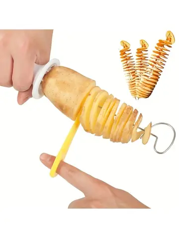 6Pcs Stainless Steel Spiralizer Set Multi-Functional Vegetable Cutter Perfect for Making Spiral Potatoes Carrots Kitchen Tool