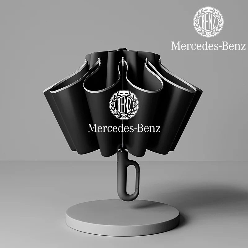 For Mercedes Benz B/C/E/S Class AMG Fully Automatic Car Umbrella Reinforced Umbrella Frame Rainproof Sun-Proof Outdoor Umbrella