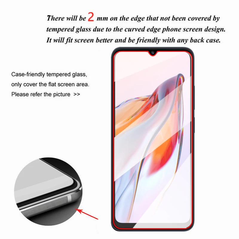 For Xiaomi Redmi 12C Glass Redmi 12C Tempered Glass 6.71 inch Full Glue Screen Protector For Redmi 9C 9T 9 10 10C 12C Lens Film