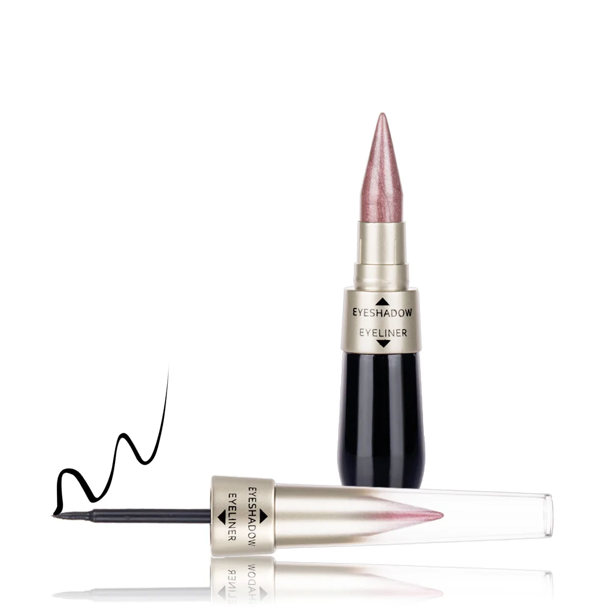 メイクアップ 2 in 1 アイシャドウ アイライナー リキッドペン ダブルエンド アイライナーペンシル アイシャドウ 速乾性 シマーグリッター アイメイクアップツール