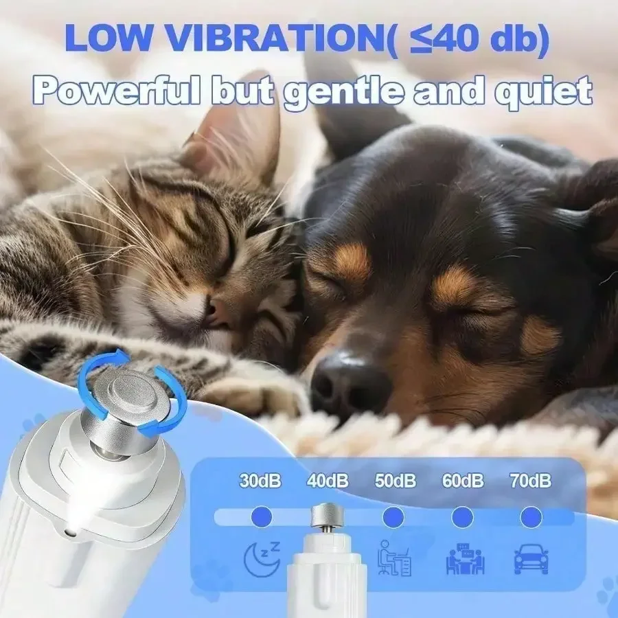 New Model 2‑In‑1 Dog Nail Clippers With Lights ‑ Electric Pet Nail Grinder Quiet, Suitable For Small Large Dogs And Cats, Led Prevents Over‑Cutting, Usb‑C Rechargeable Safety Protection Grooming Kit For Black Nails