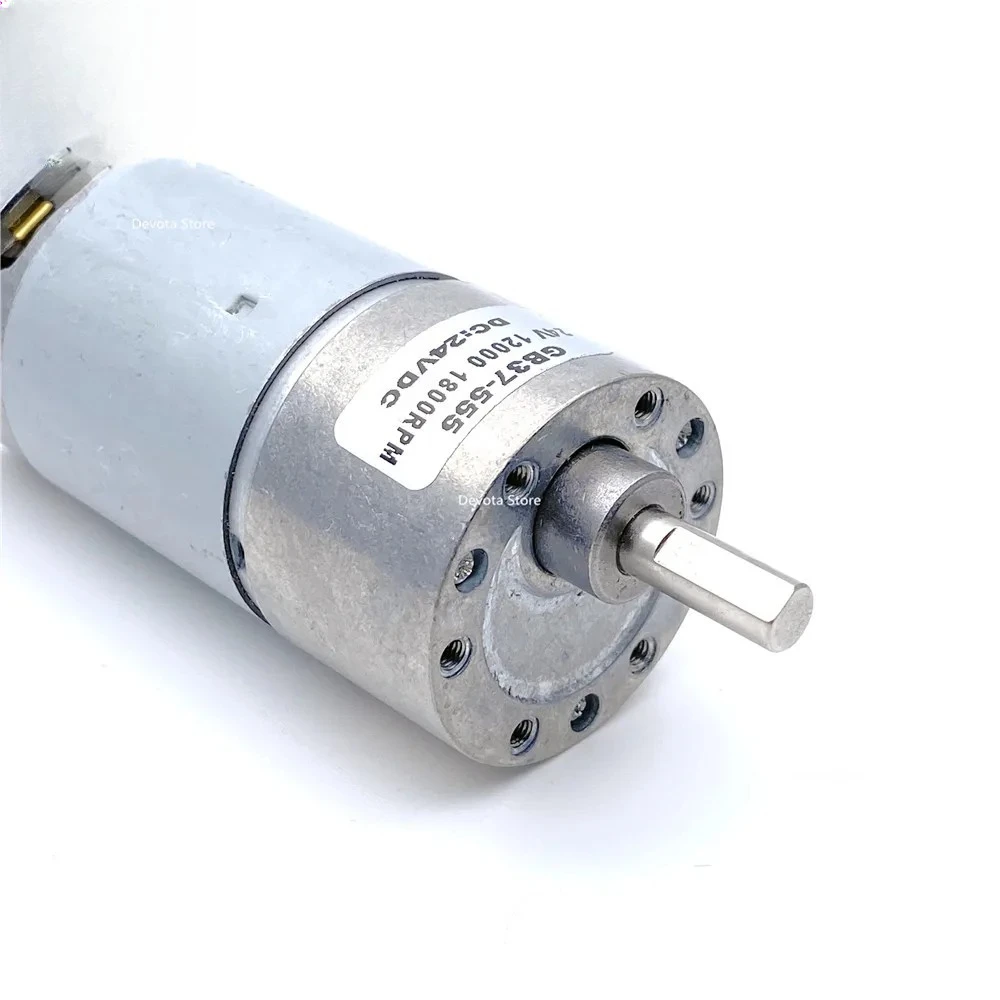 

37GB-550/555 DC Gear Motor 6V 12V 24V All-Metal Gear Low Speed 2RPM-1800RPM Quiet Model Motor