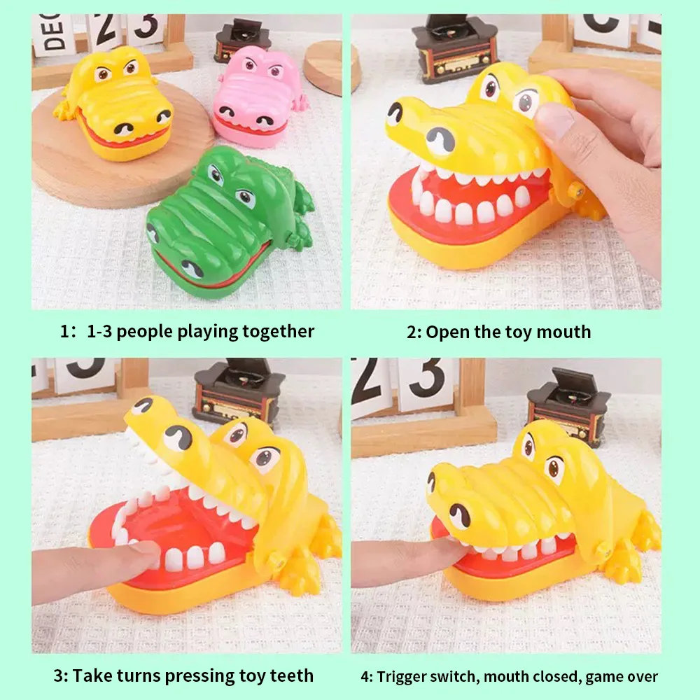 Crocodile Teeth Toys Children's Crocodile Bites Fingers Reaction Training Novelty Children's Lucky Game Trick Decompression Toy