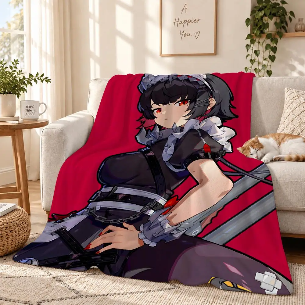 Ellen Joe Zenless Zone Zero Shark cute Throw 240g Lightweight Flannel Blanket, Soft Skin Throw Blanket for Sofa Bedroom