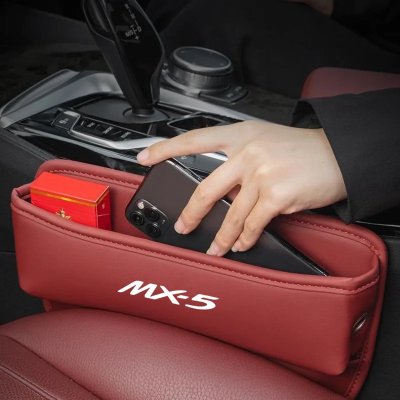 Car Seat Organizer Leather Crevice Storage Box for Mazda MX-5 Miata NA NB NC ND 1990-2019 2020 2021 2022 2023 Auto Accessories