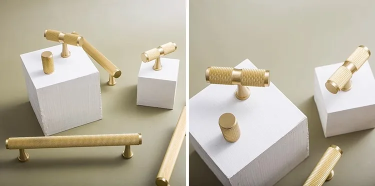 Knurled solid brass cabinet handle product image 12