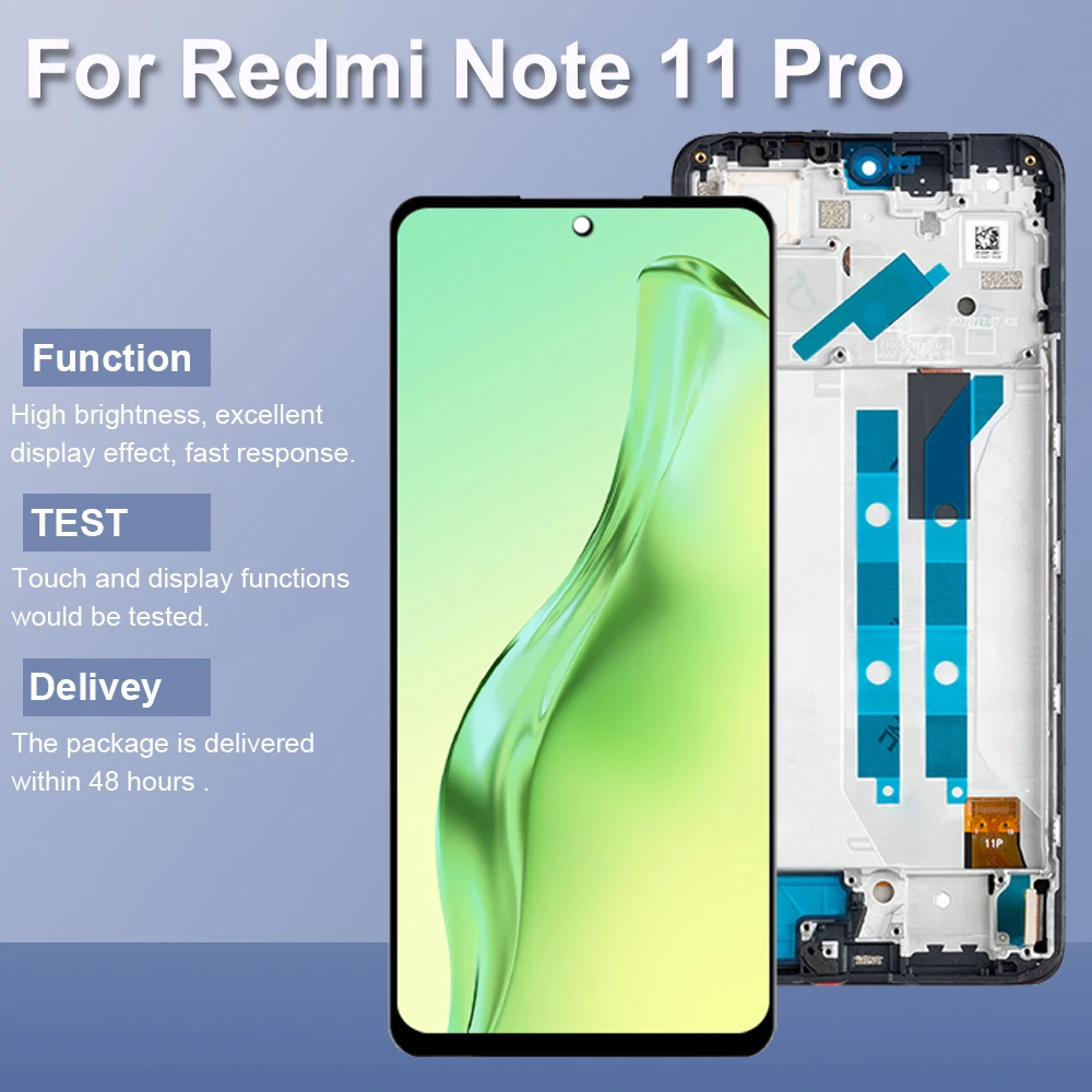 LCD Screen for Xiaomi Redmi Note 11 Pro 2201116TG 2201116TI LCD Display with Touch Screen Digitizer for Redmi Note 11 Pro 5G