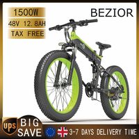 BEZIOR X1500 Electric Bicycle 1500W 100KM Max Range 48V18.2Ah Battery 40KM/H Max Speed 26x4.0 Inch Fat Tire E-Bike