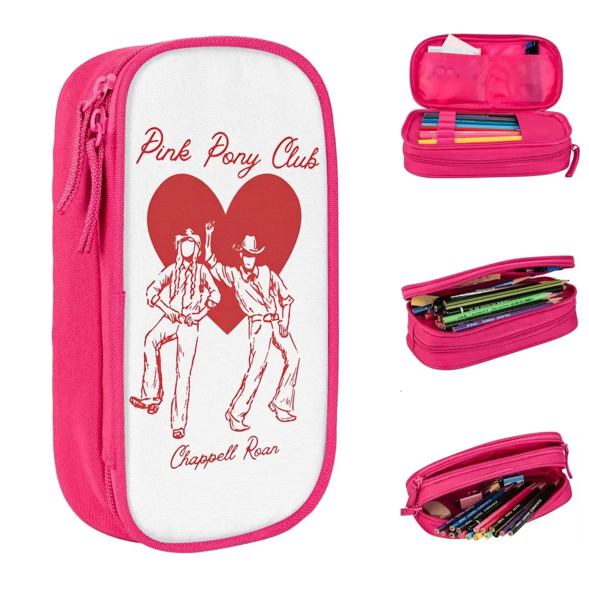 Chappell Roan Pink Princess Pencil Case Singer Music Pencilcases Pen Box Large Storage Bag Students School Gifts Stationery