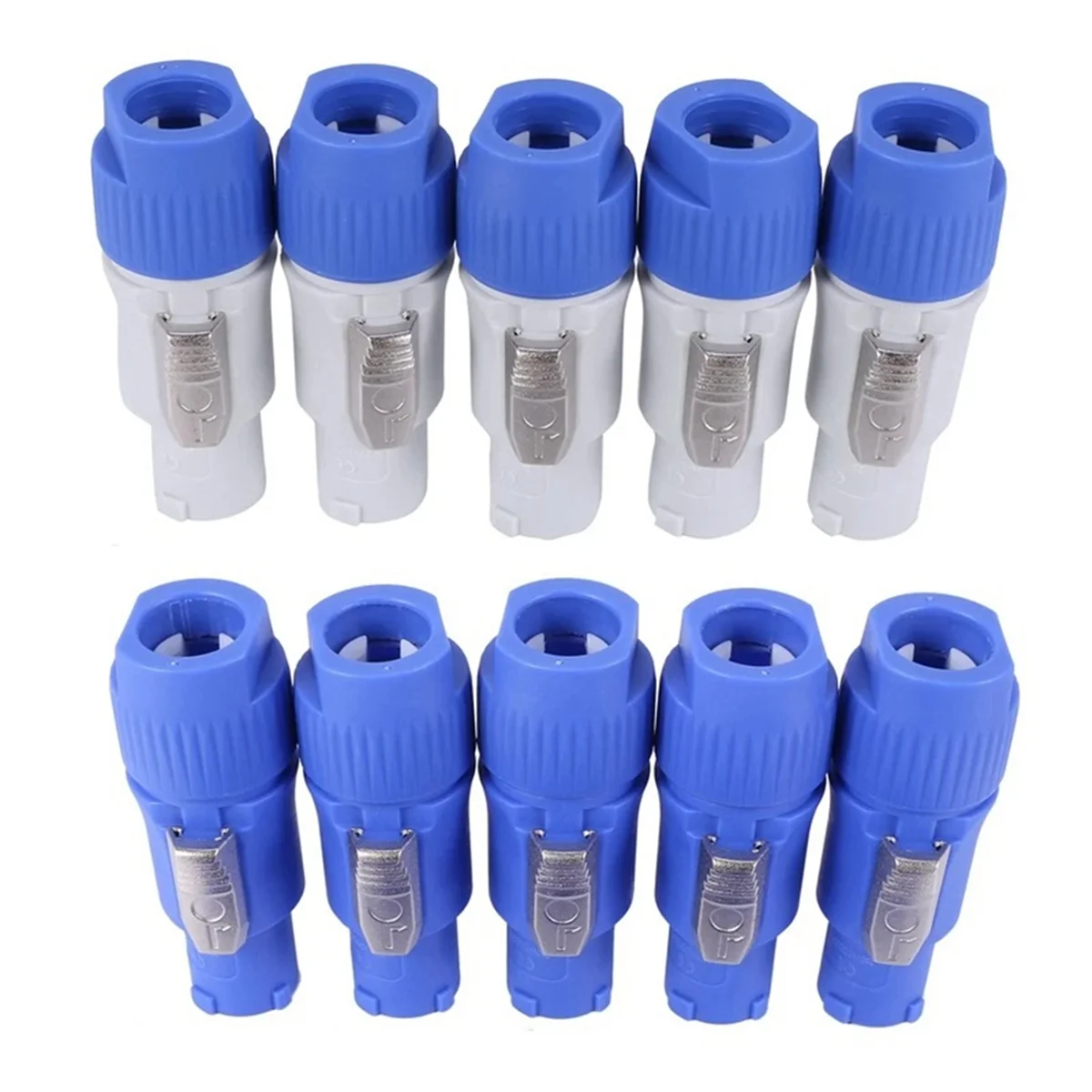 20PCS NAC3FCA NAC3FCB Speakon ปลั๊ก 3 ขา Powercon Connector 20A 250V AC Power Plug Connector สีฟ้าและสีเทาสีขาว