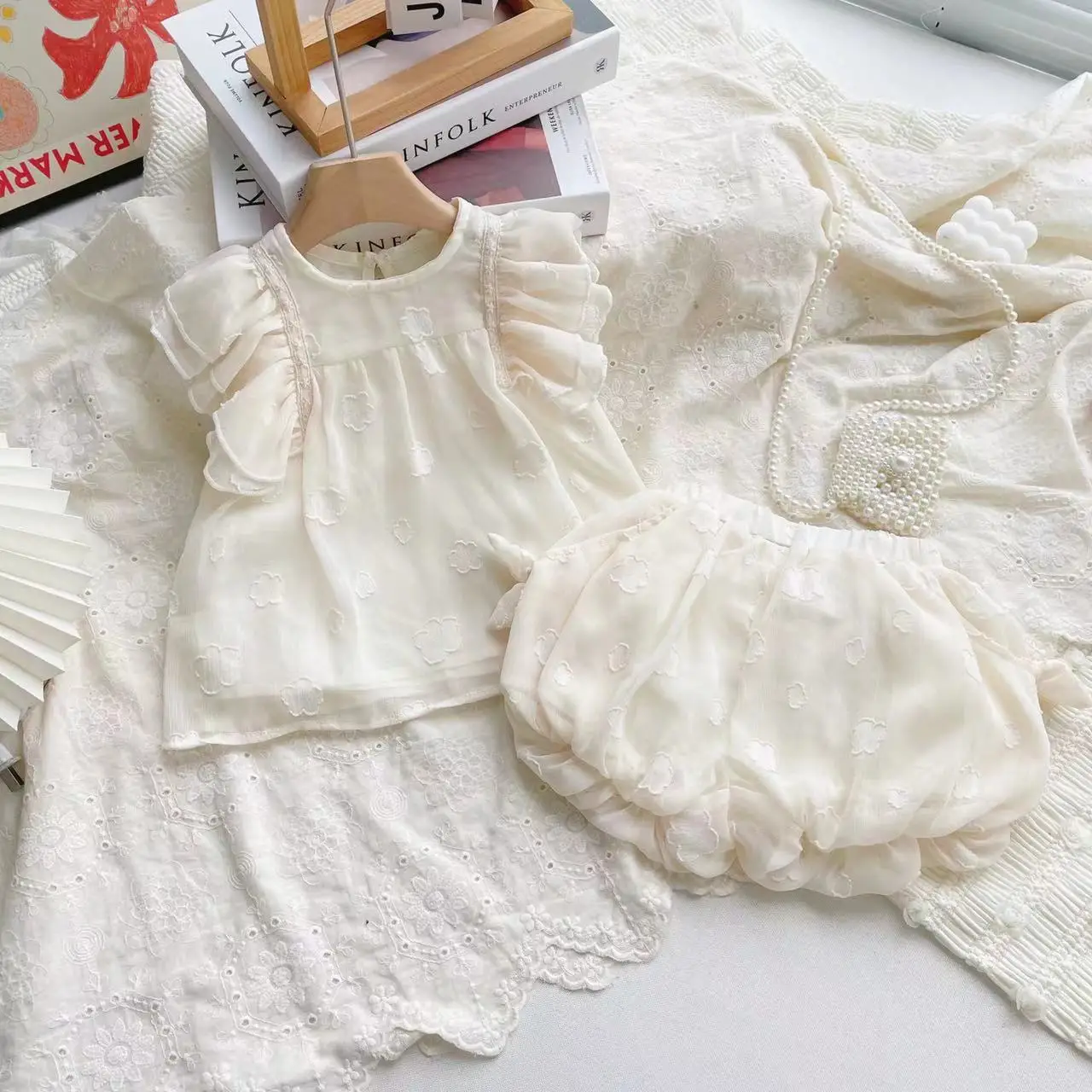 ملابس الأطفال بدلة الأطفال 2024 صيف النسخة الكورية الجديدة النمط الأجنبي فتاة الأطفال دعوى قطعتين مجموعة #2