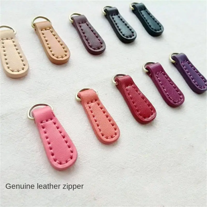 Echt Lederen Ritssluiting Trekker Hoofd Kleding Bagage Accessoires Rugzak Rits Gesp Hanger Pull Tab Diy Naaien Rits Tab