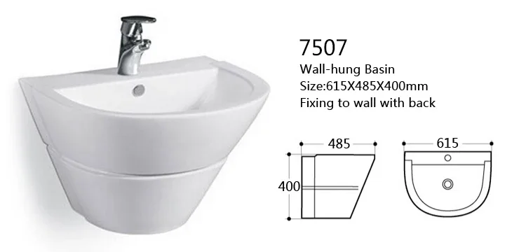 High Quality Two Piece Wall Hung Mounted Wash Basin Ceramic