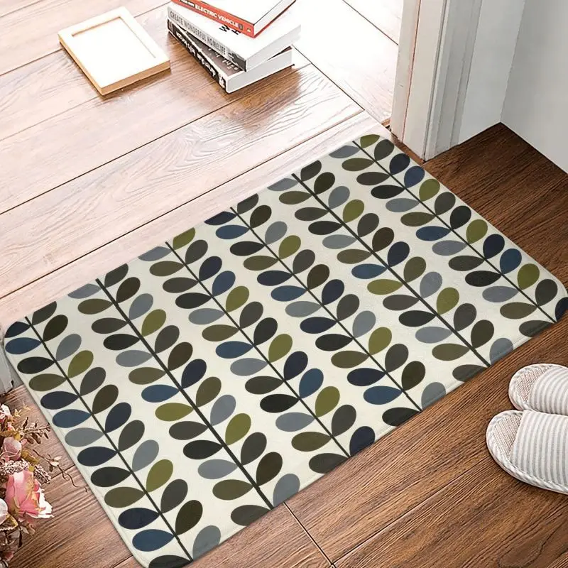 Orla Kiely Mid Century Modern Front Door Mat Anti-Slip Outdoor Quick Dry Scandinavian Doormat Garden Garage Entrance Rug Carpet