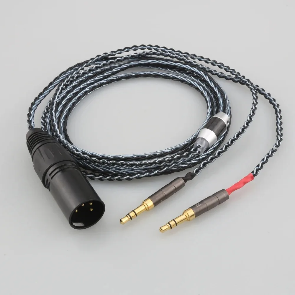 8 Core OCC Silver Plated Headphone Upgrade Cable Dual 3.5mm Balanced for Hifiman Sundara Ananda Arya HE400se Edition XS Denon AH
