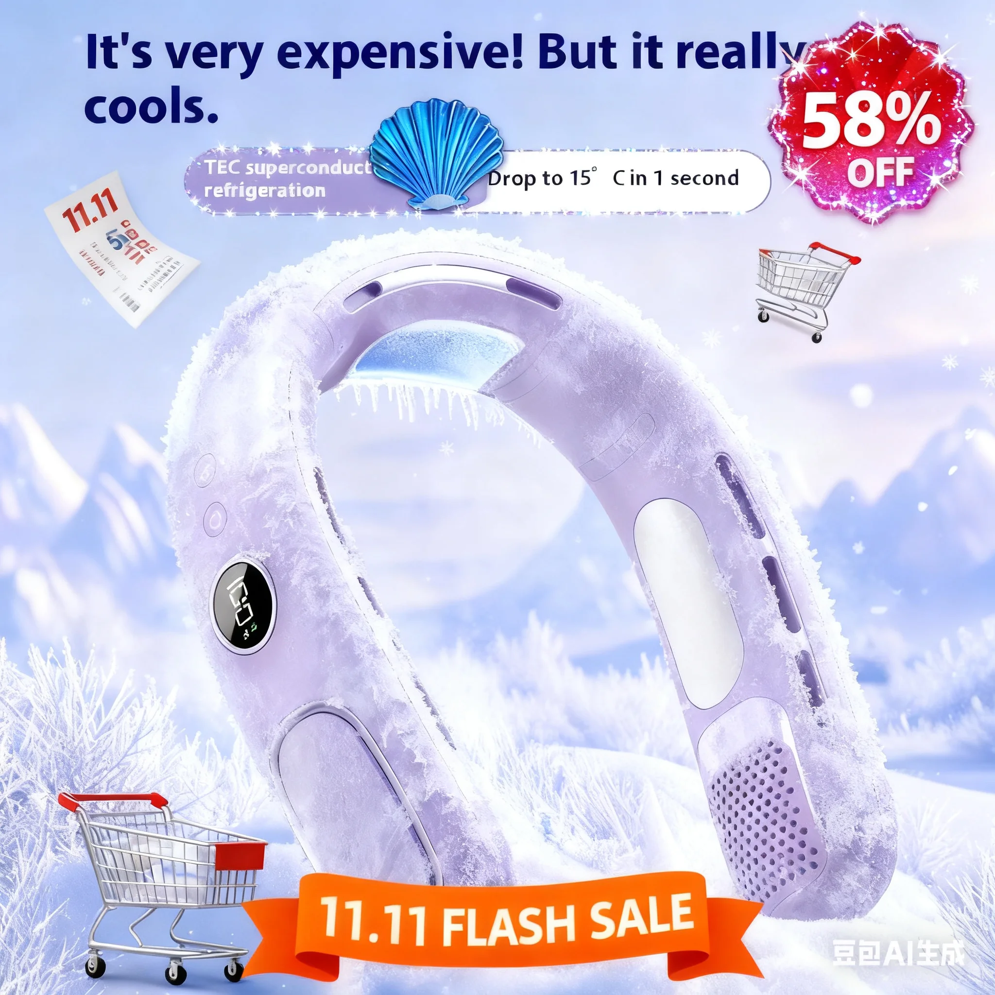 

Вентилятор на шею без помощи рук, 5-скоростной носимый охладитель емкостью 3600 мАч — портативный персональный кондиционер для занятий спортом на открытом воздухе, офиса, пешего туризма