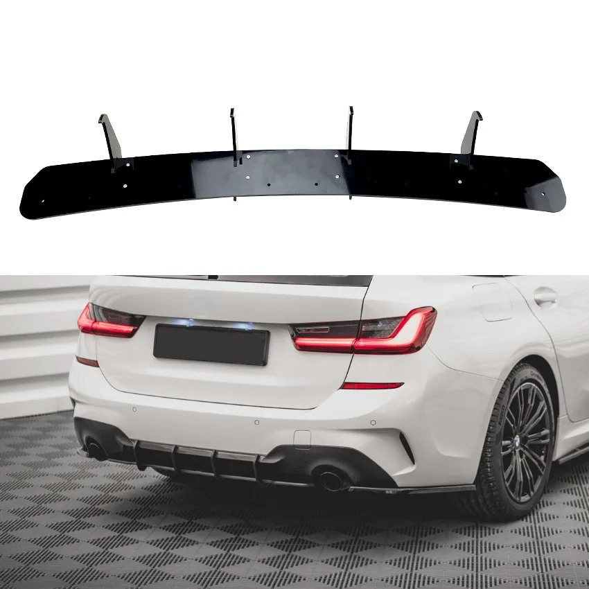 

For BMW 3 Series G20/2019-2025 Year Rear Bumper Diffuser Lips Spoiler Splitter Body Kit Accessories,Glossy Black
